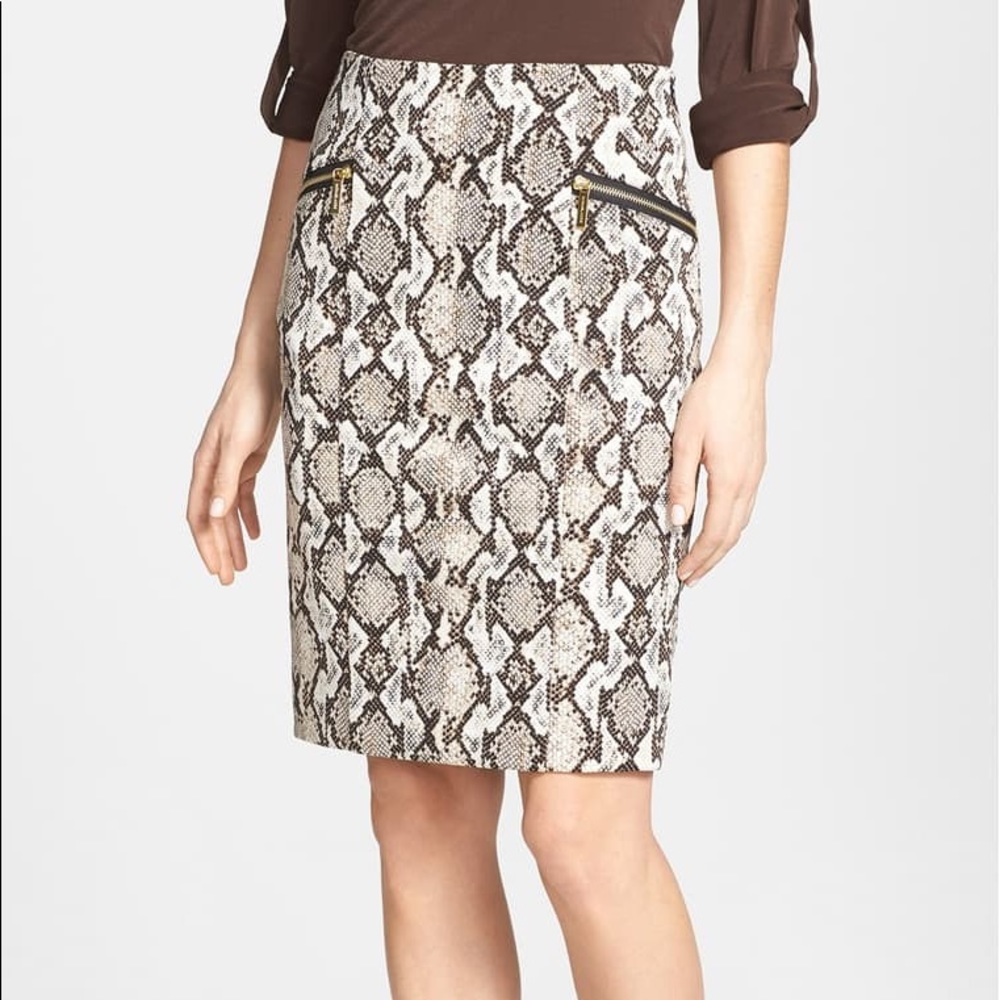 Snakeskin Print Pencil Skirt